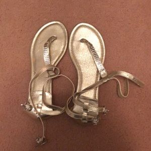 Gold strap sandals